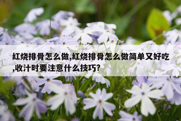 红烧排骨怎么做,红烧排骨怎么做简单又好吃,收汁时要注意什么技巧?