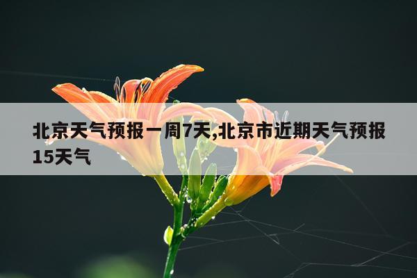 北京天气预报一周7天,北京市近期天气预报15天气