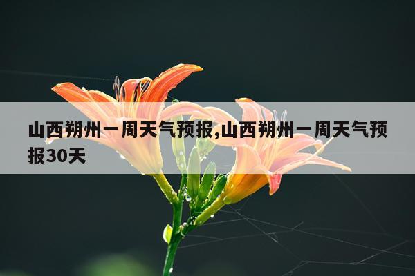 山西朔州一周天气预报,山西朔州一周天气预报30天