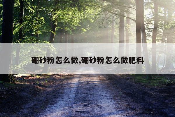 硼砂粉怎么做,硼砂粉怎么做肥料