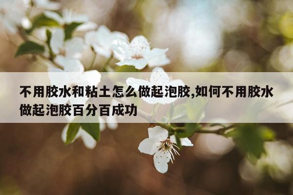 不用胶水和粘土怎么做起泡胶,如何不用胶水做起泡胶百分百成功