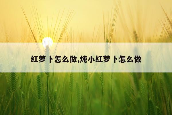 红萝卜怎么做,炖小红萝卜怎么做