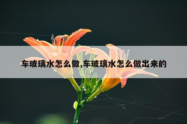 车玻璃水怎么做,车玻璃水怎么做出来的
