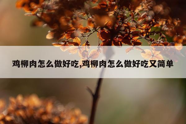 鸡柳肉怎么做好吃,鸡柳肉怎么做好吃又简单