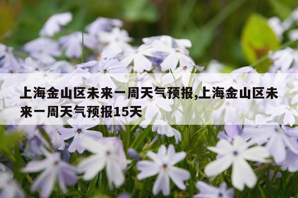 上海金山区未来一周天气预报,上海金山区未来一周天气预报15天