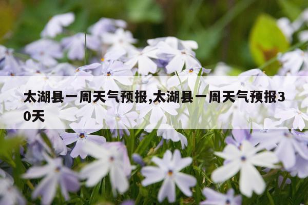 太湖县一周天气预报,太湖县一周天气预报30天