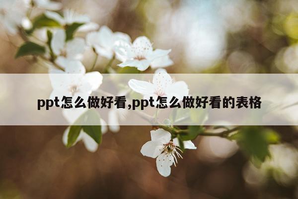 ppt怎么做好看,ppt怎么做好看的表格