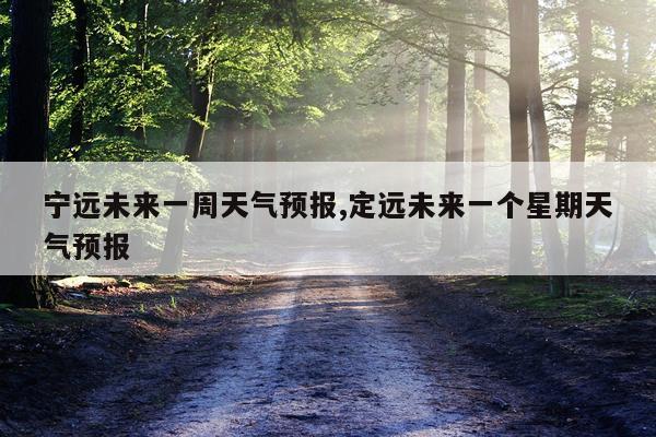 宁远未来一周天气预报,定远未来一个星期天气预报