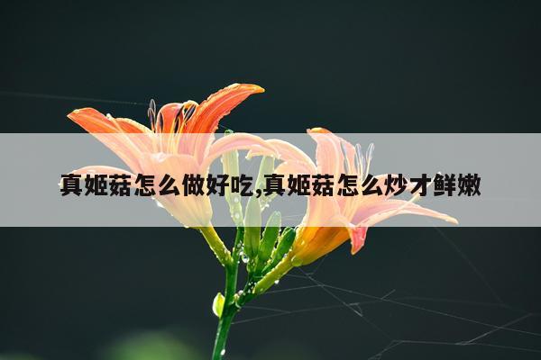 真姬菇怎么做好吃,真姬菇怎么炒才鲜嫩