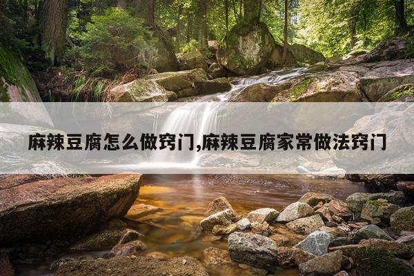 麻辣豆腐怎么做窍门,麻辣豆腐家常做法窍门