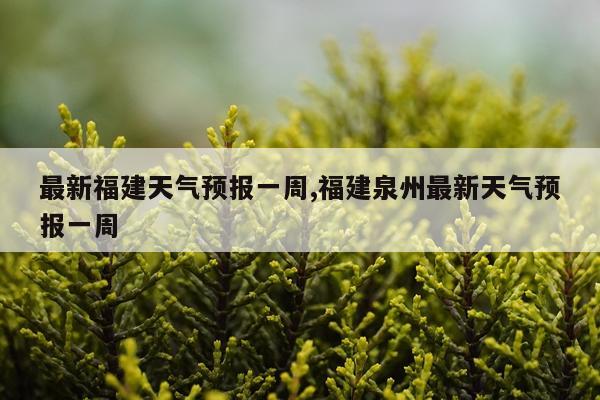 最新福建天气预报一周,福建泉州最新天气预报一周