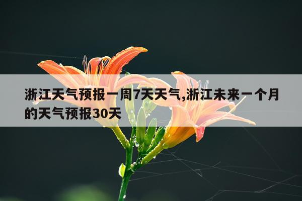 浙江天气预报一周7天天气,浙江未来一个月的天气预报30天